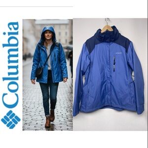 Columbia Puddletown Omni-Tech Rain Jacket Hood Women’s XXL Outdoor Windbreaker
